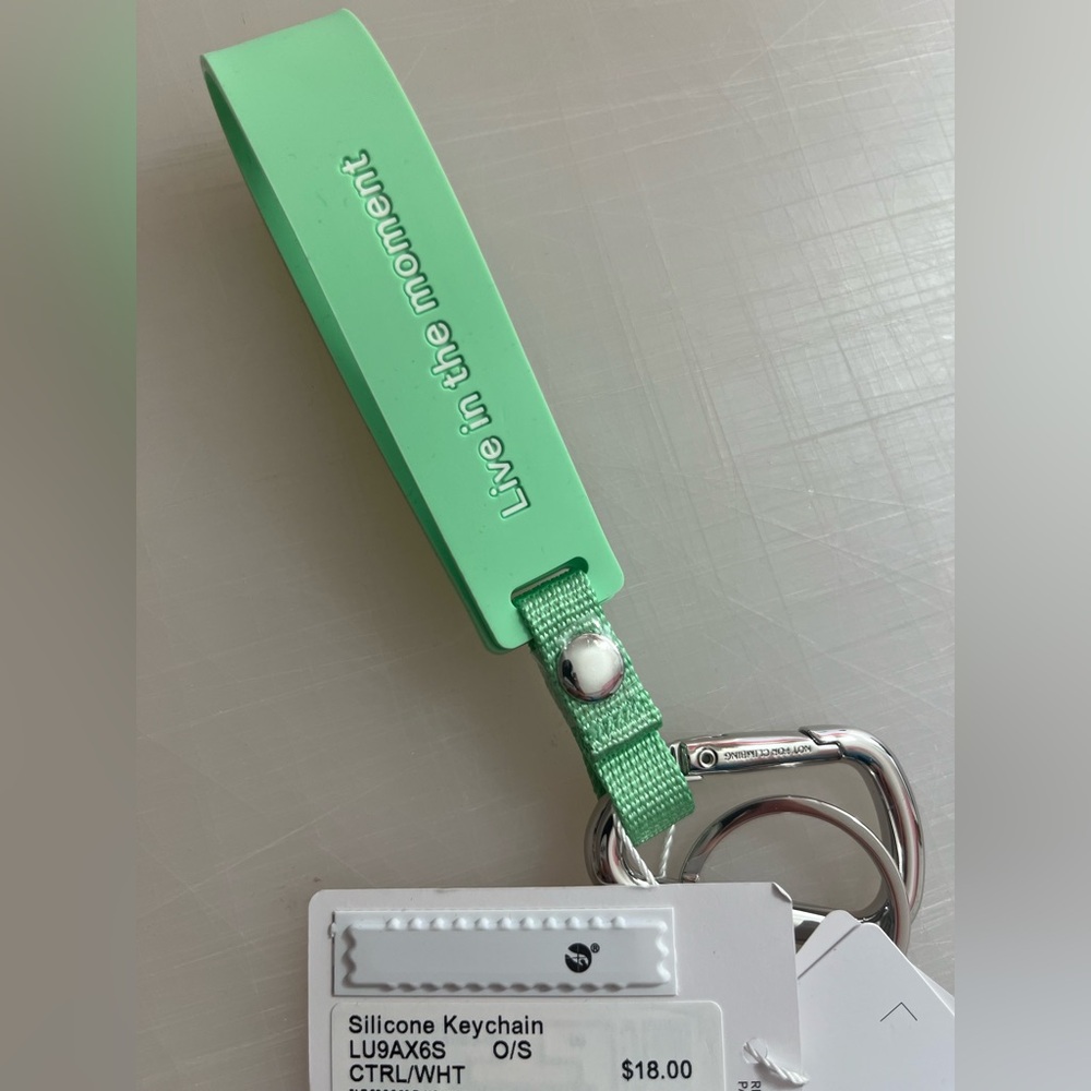 Lululemon Athletica Green Silicone Keychain